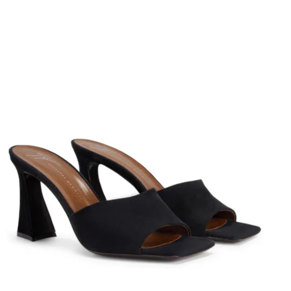 Giuseppe Zanotti Luxury Black Suede Hi-Heel Mule/Sandals Sz 40 (Fits 9)